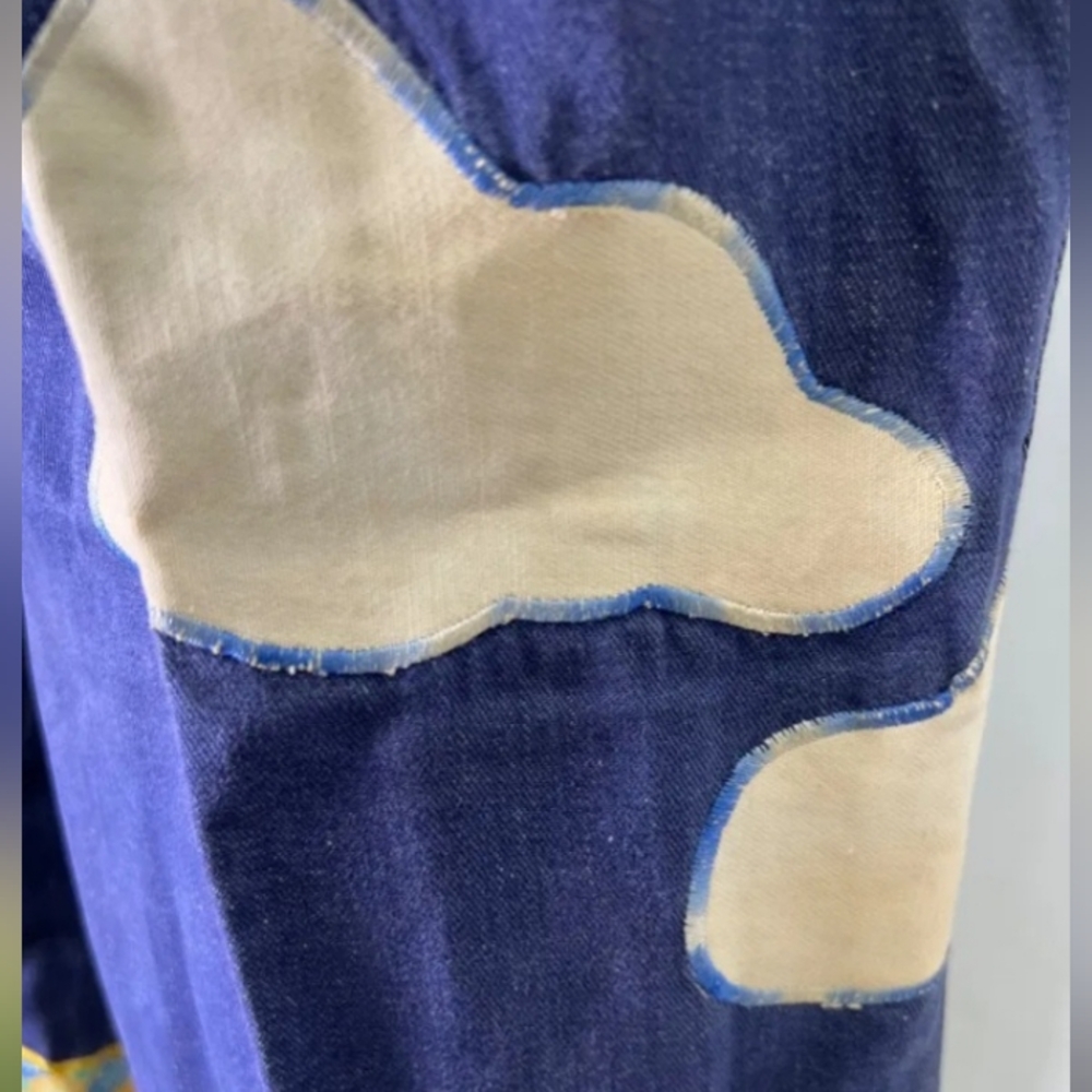 True Vintage 70s bell bottom jeans with embroidery and patches - Picture 8 of 12